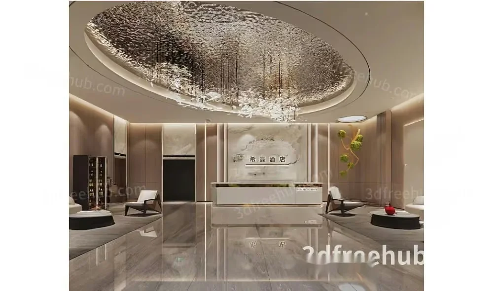 Modern Reception Area 3D Model – 18769 – VRAY Render