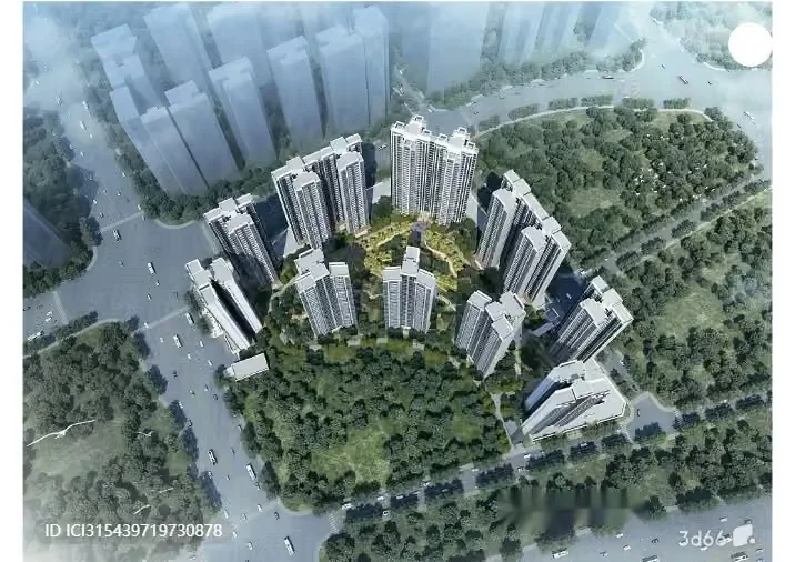 This Image Shows A Large Complex Of High-Rise Buildings 3D Model – 3371 – VRAY Render