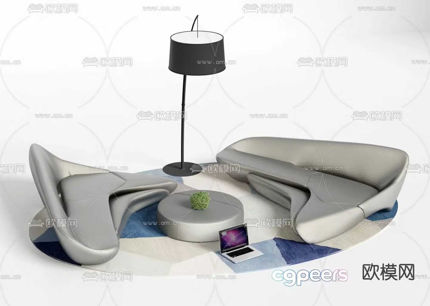 Lobby sofa reception sofa 3d model