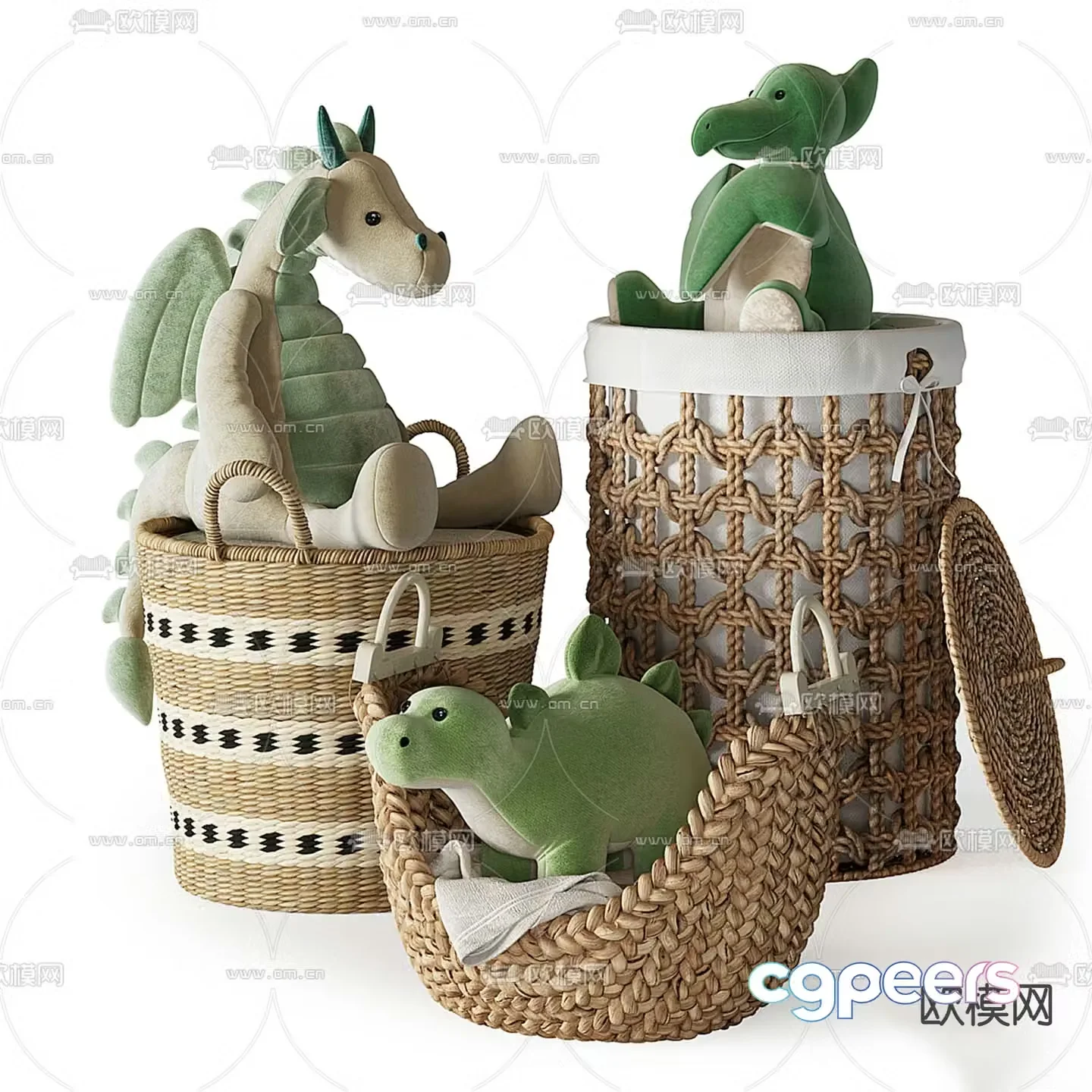 Children’s toys plush dolls storage basket ornaments 3D model
