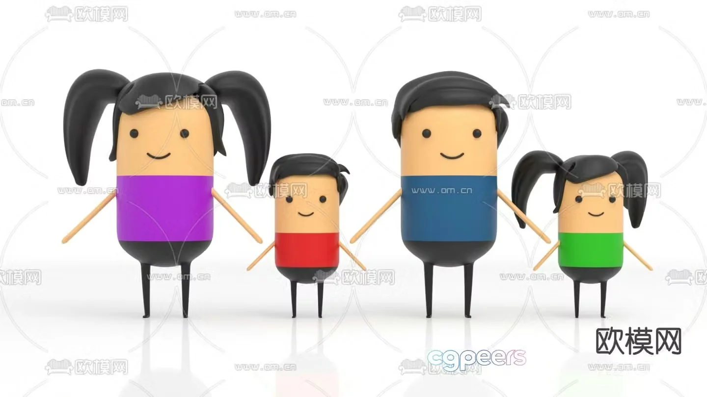 Modern cartoon character toy ornaments 3d model