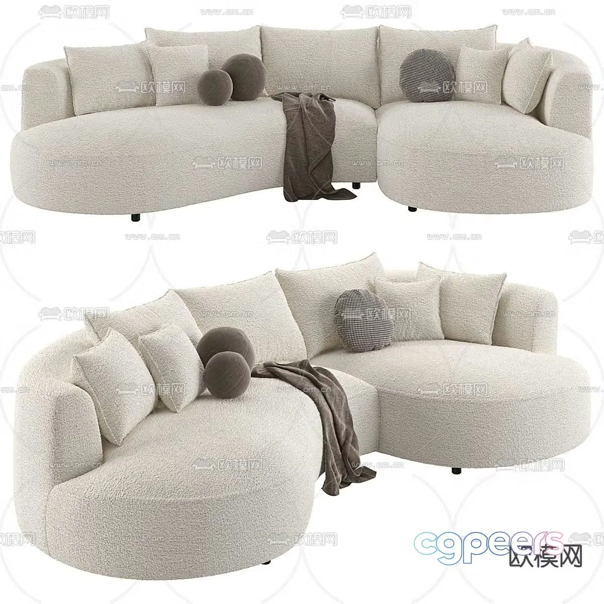 Sectional special-shaped sofa curved sofa 3d model