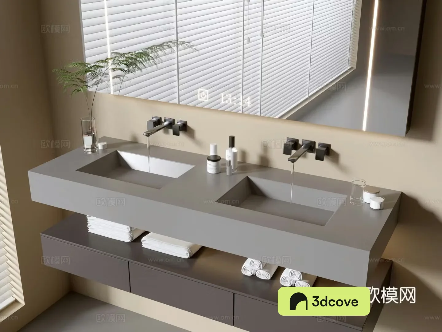 Modern bathroom cabinet bathroom basin bathroom ornaments mirror cabinet sink