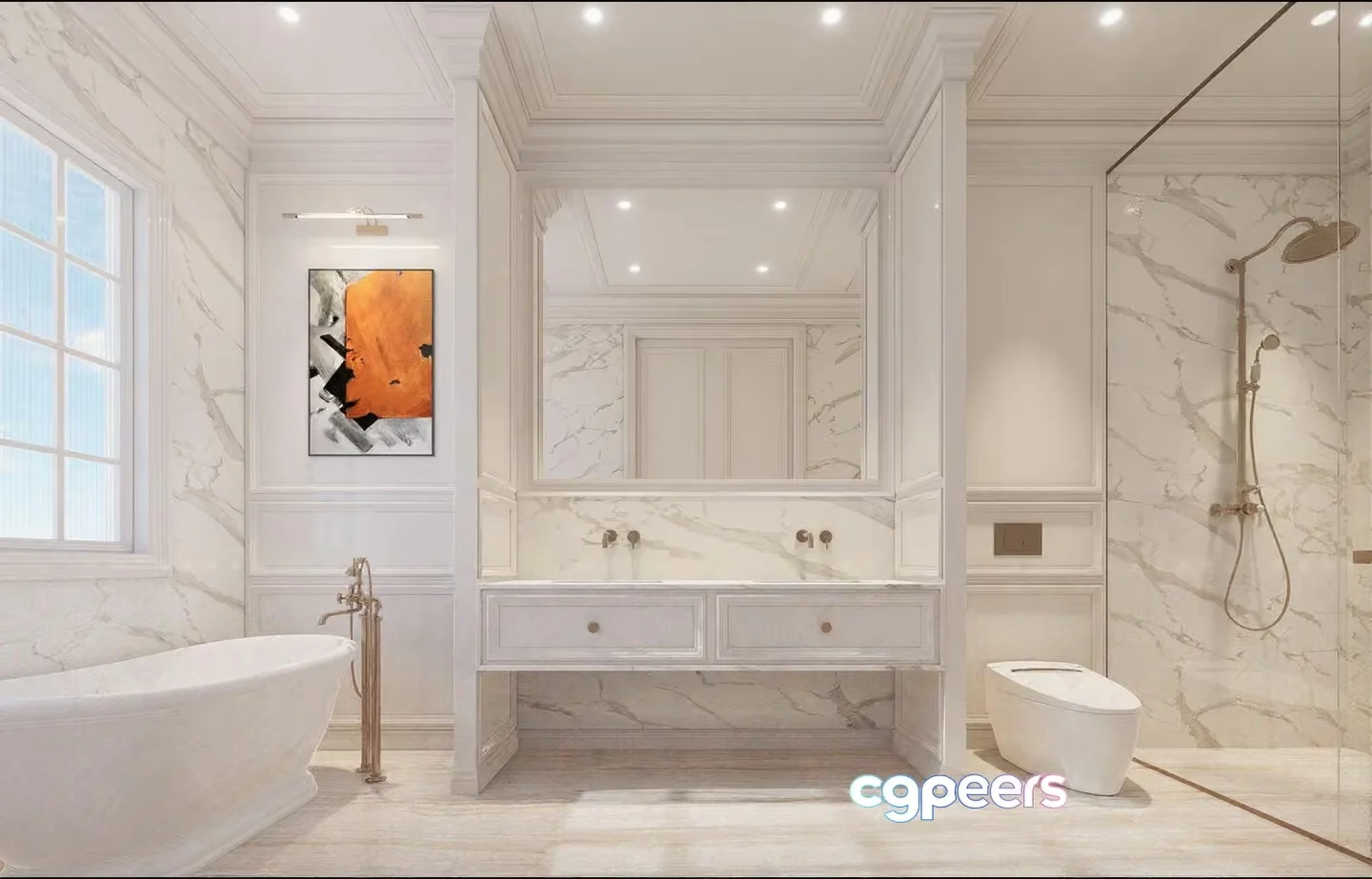 A Modern Bathroom 3D Model – 15641 – VRAY Render