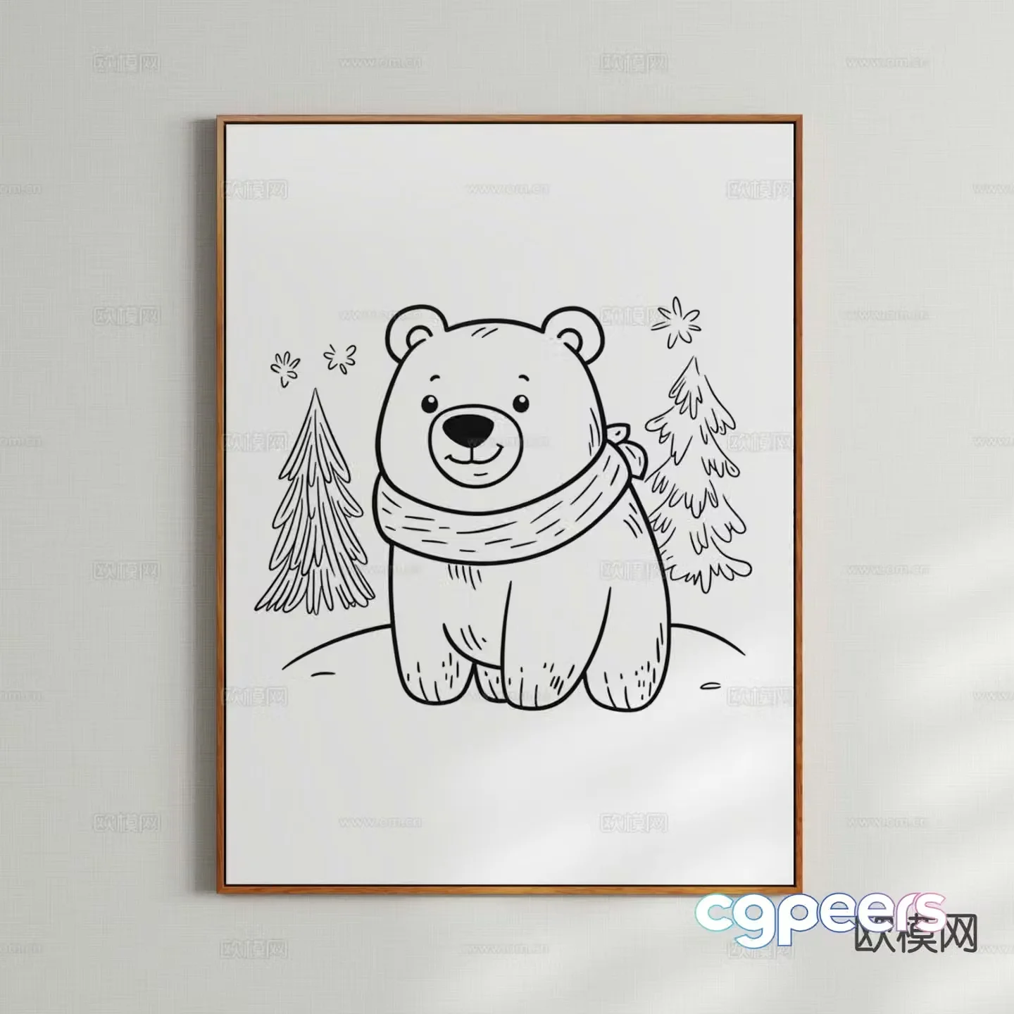 Decorative painting children’s painting cartoon painting hanging painting 3D model