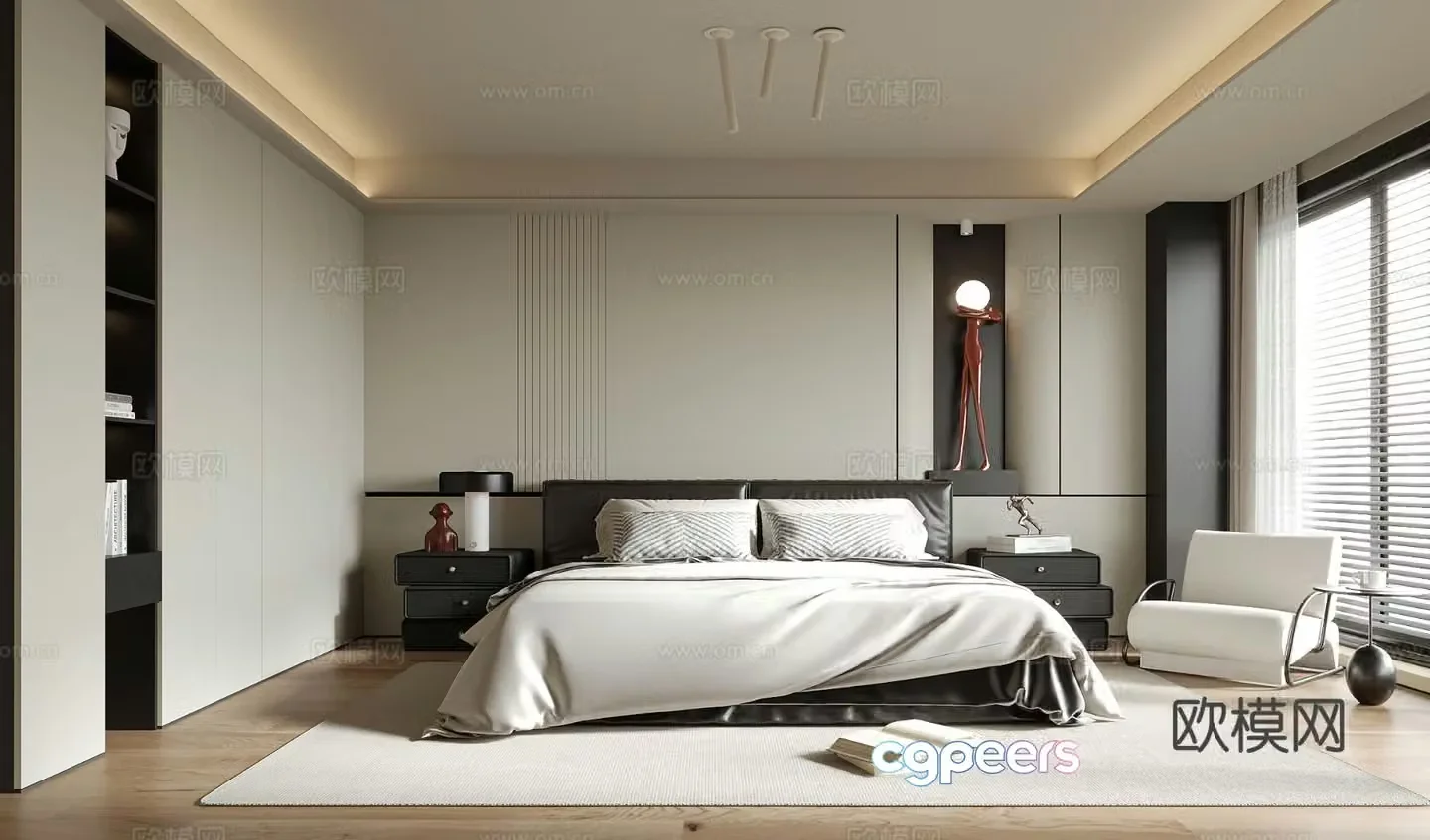 Modern bedroom master bedroom 3d model