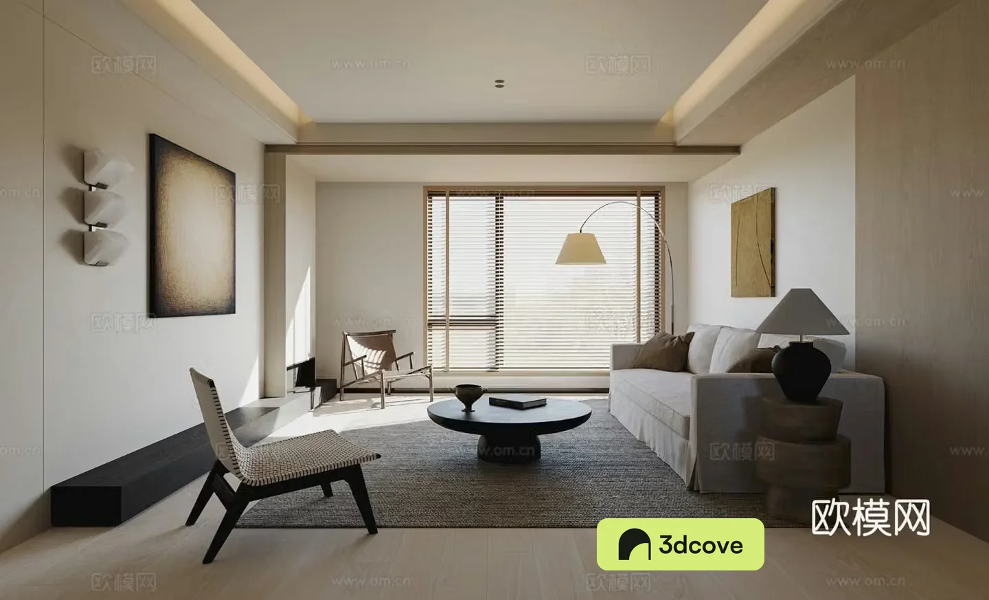 Wasabi modern living and dining room 3D model