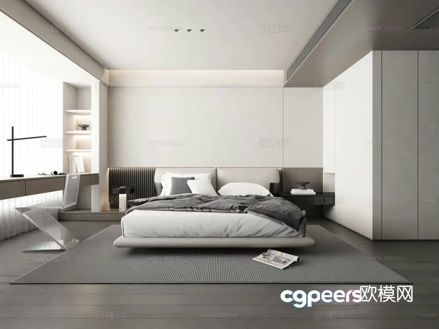 Modern bedroom master bedroom 3d model