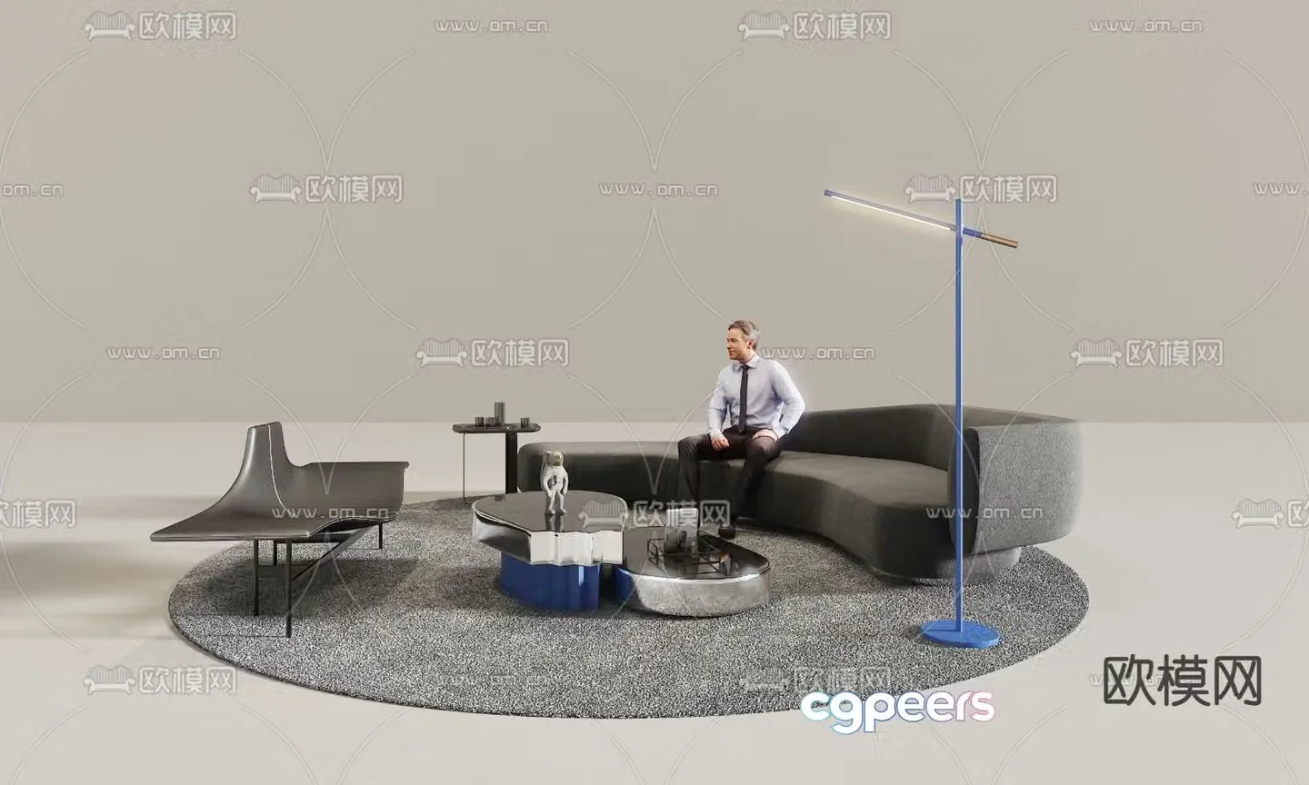 Modern sectional sofa 3d model