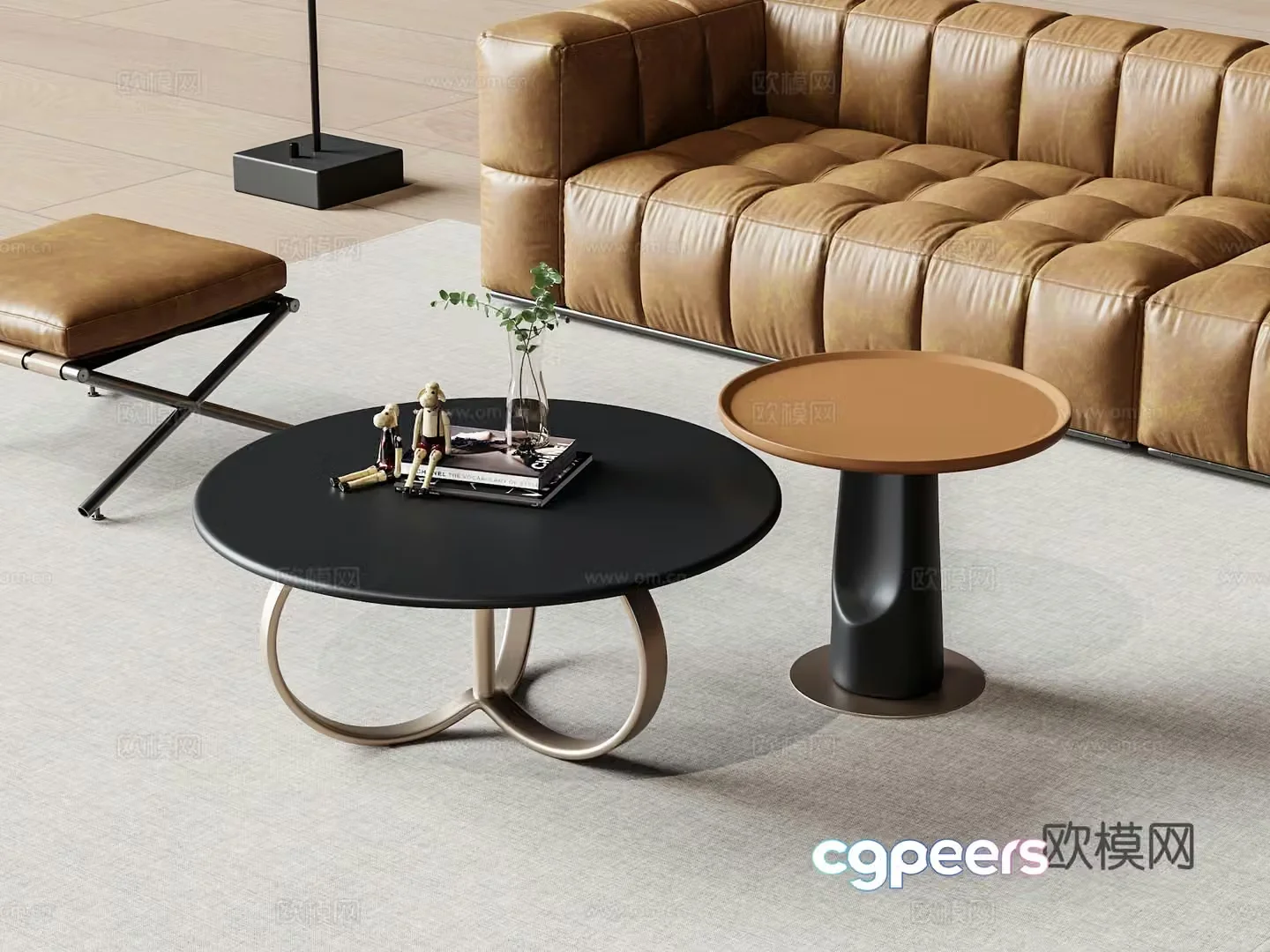 Modern mother-child coffee table 3d model