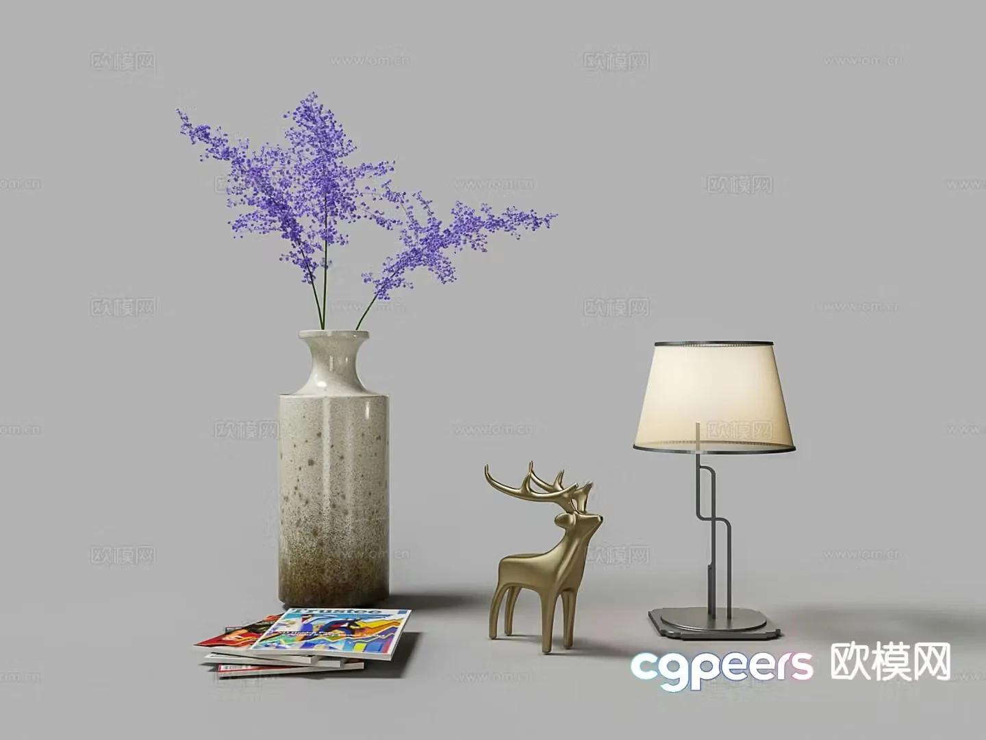 Modern decorative ornaments vase table lamp 3d model