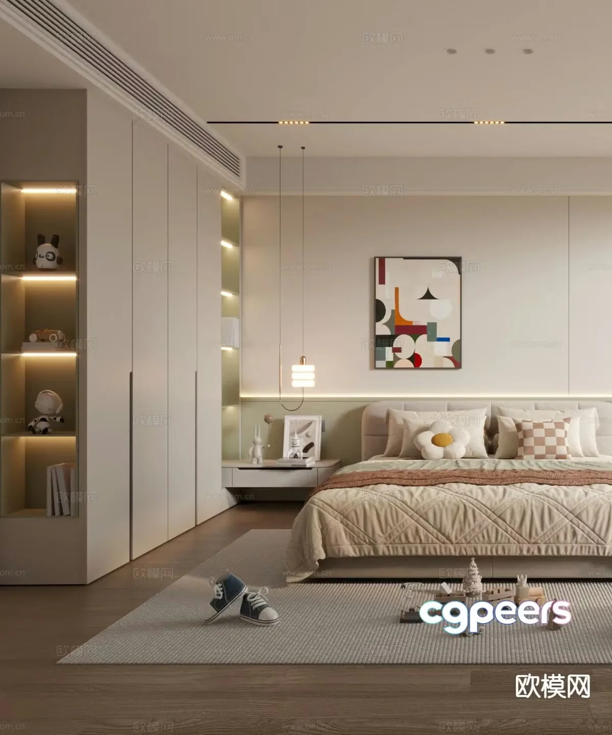 Modern children’s room boy’s room 3d model