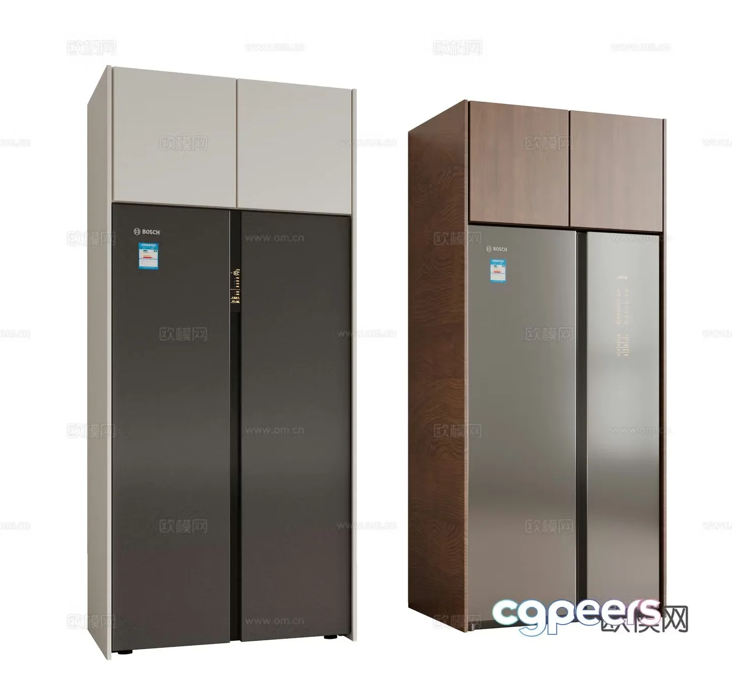 Modern refrigerator zero-embedded refrigerator single and double door refrigerator cross refrigerator flip-open refrigerator 3D model