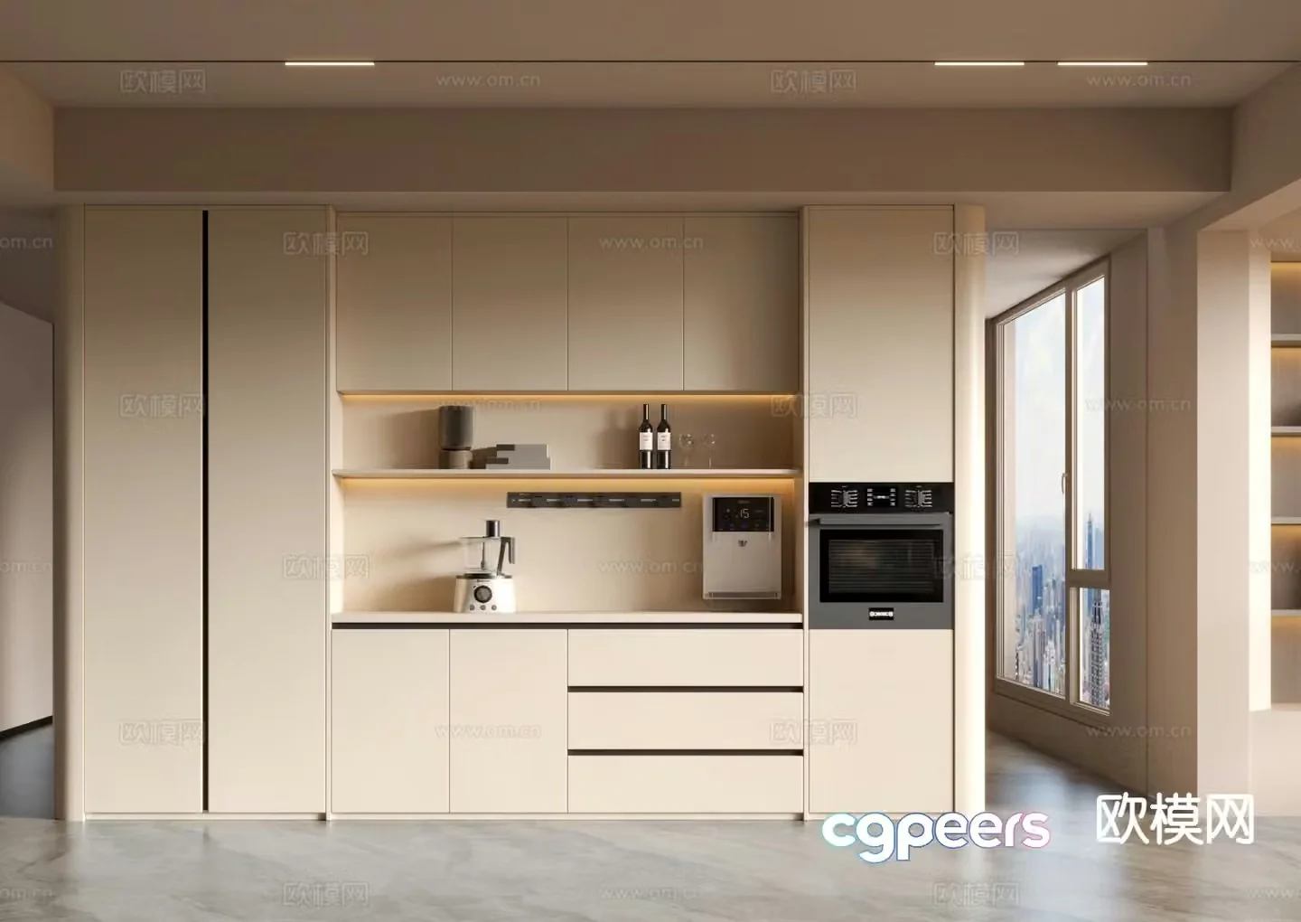 Modern wine cabinet sideboard 3d model