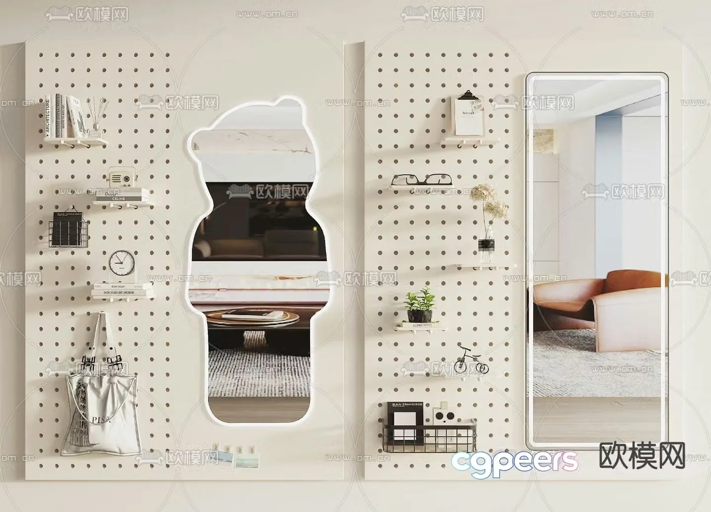 Modern hole board 3d model