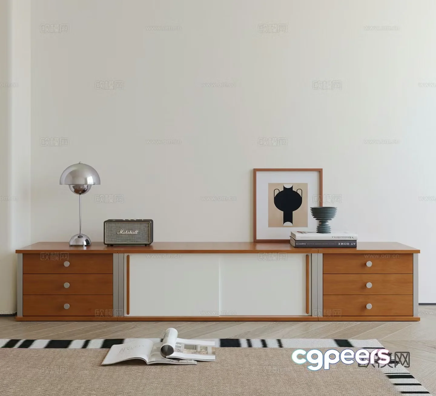 Modern medieval TV cabinet 3d model
