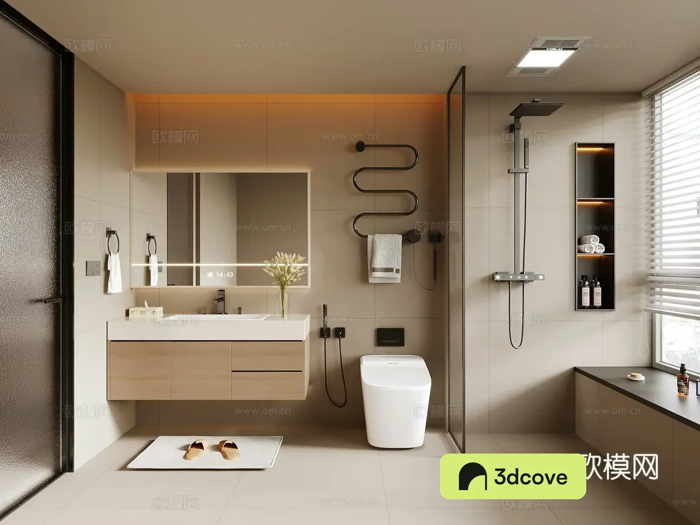 Modern bathroom cabinet toilet shower room