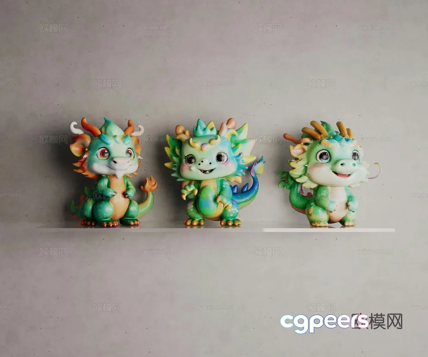 Modern dragon hand office doll ornaments 3d model