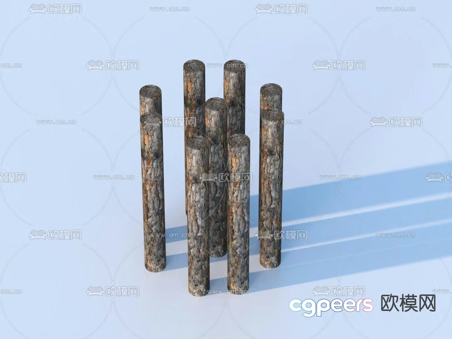 wood firewood pile 3d model