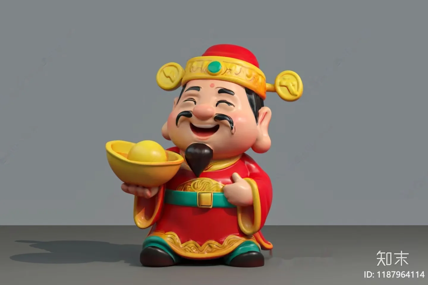 The Main Subject Is A Cartoon Man With A Bowl Of Gold Coins 3D Model – 17605 – VRAY Render