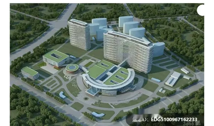 A Large Building Complex 3D Model – 408 – VRAY Render