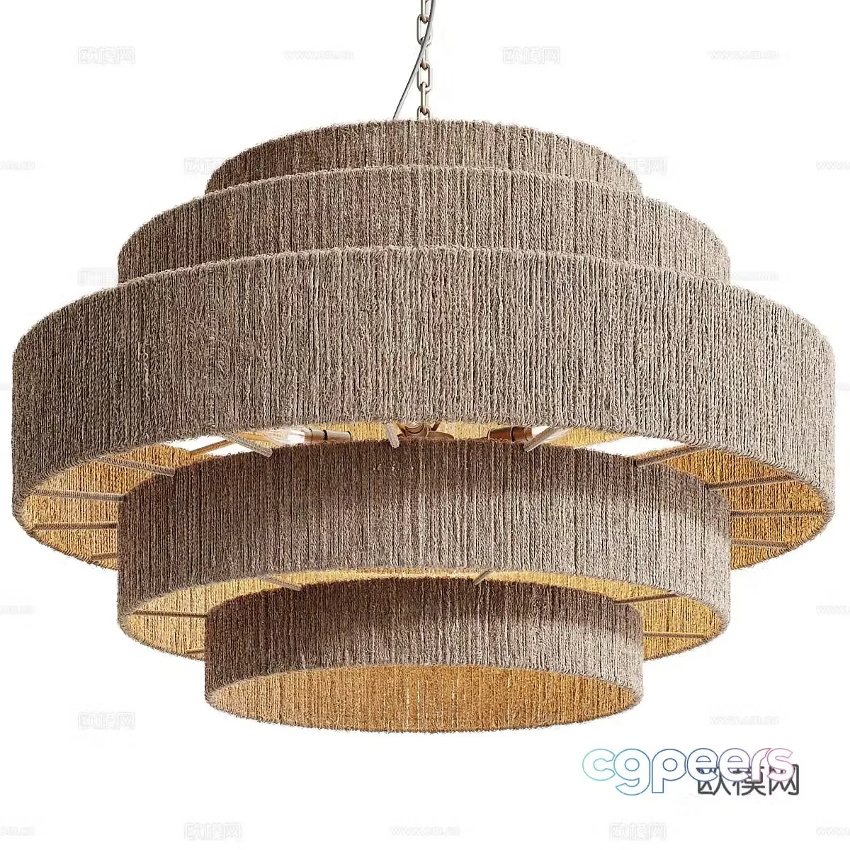 New Chinese style wasabi decorative chandelier 3D model