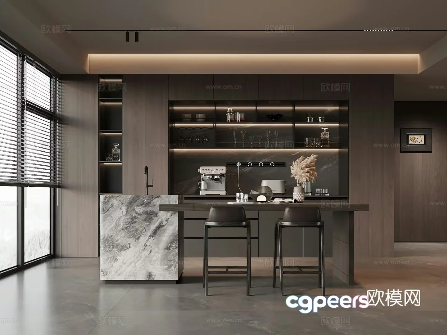 Modern Italian restaurant 3d model