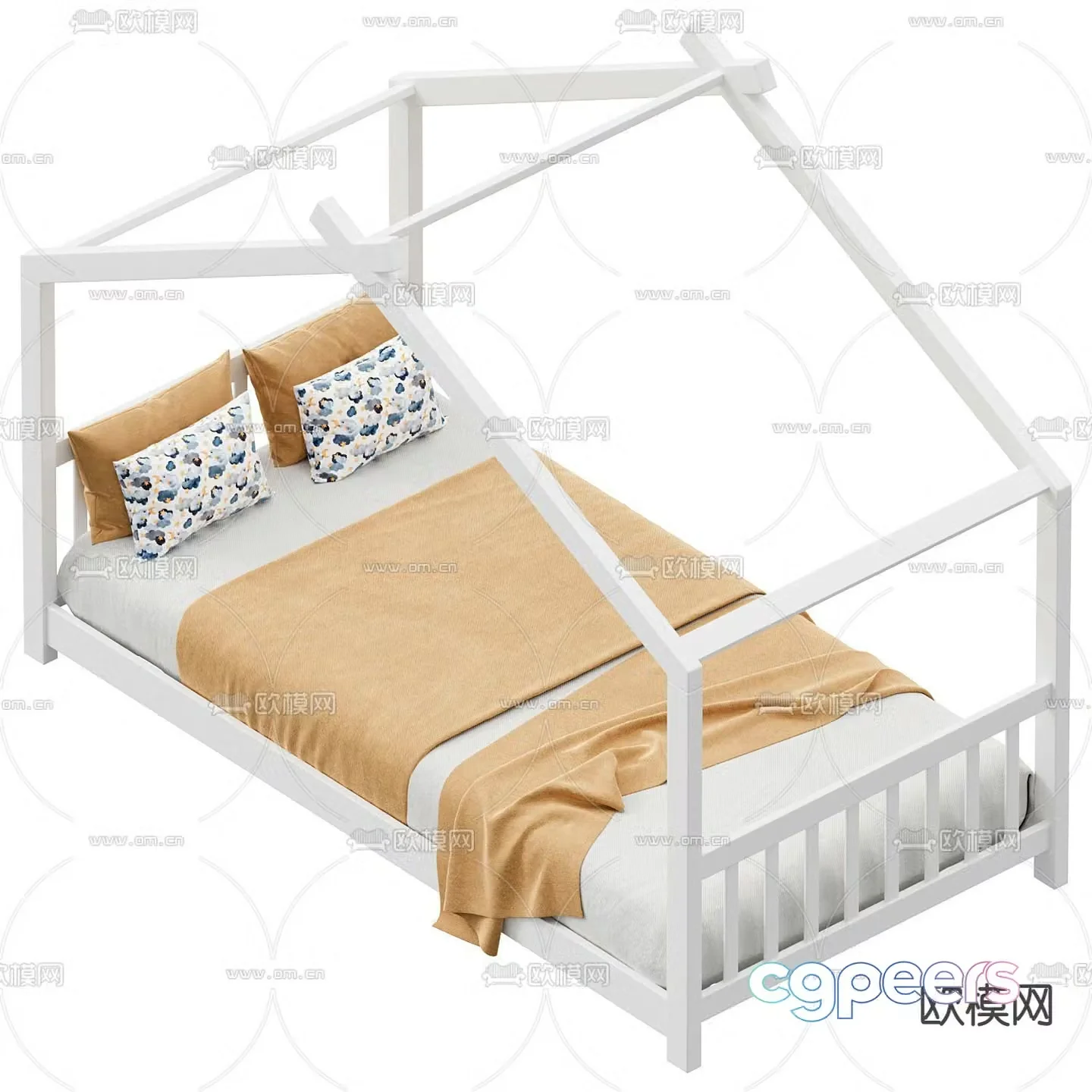 Nordic children’s bed boy’s bed kid’s room 3d model