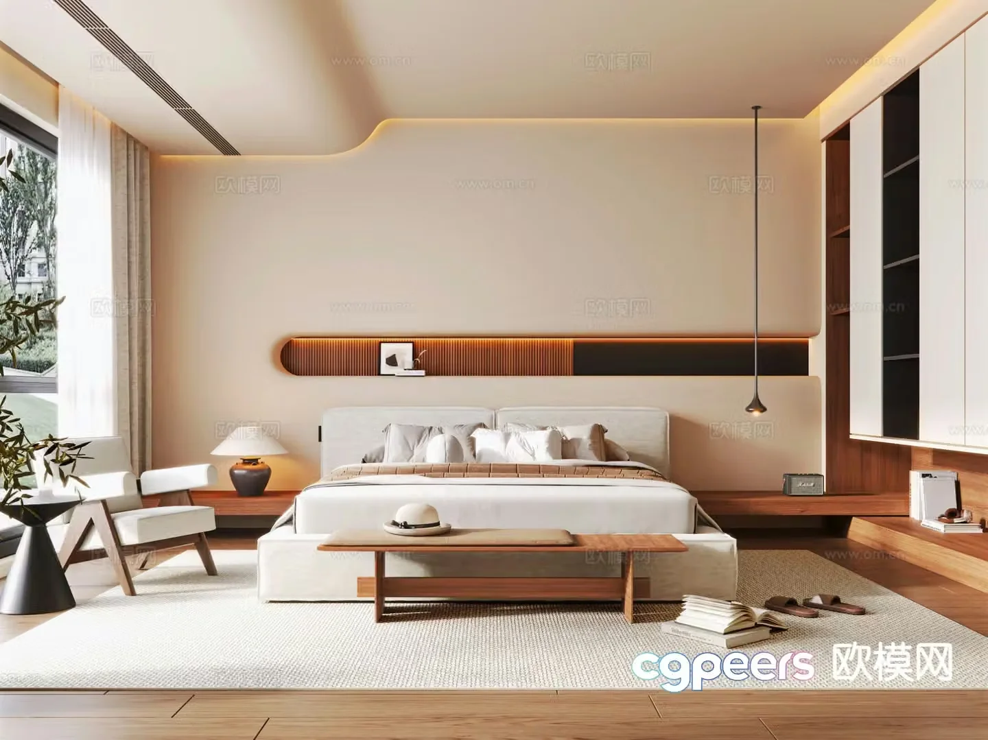 Wabi Sabi bedroom master bedroom 3d model
