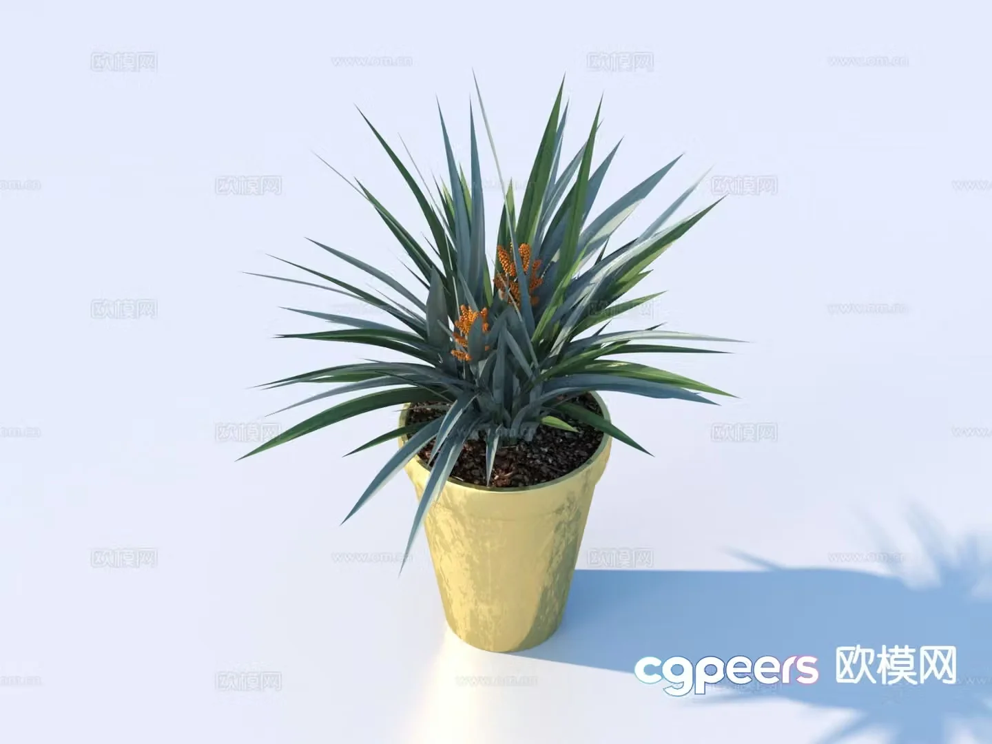 Flower pot pot green plants plant 3d model
