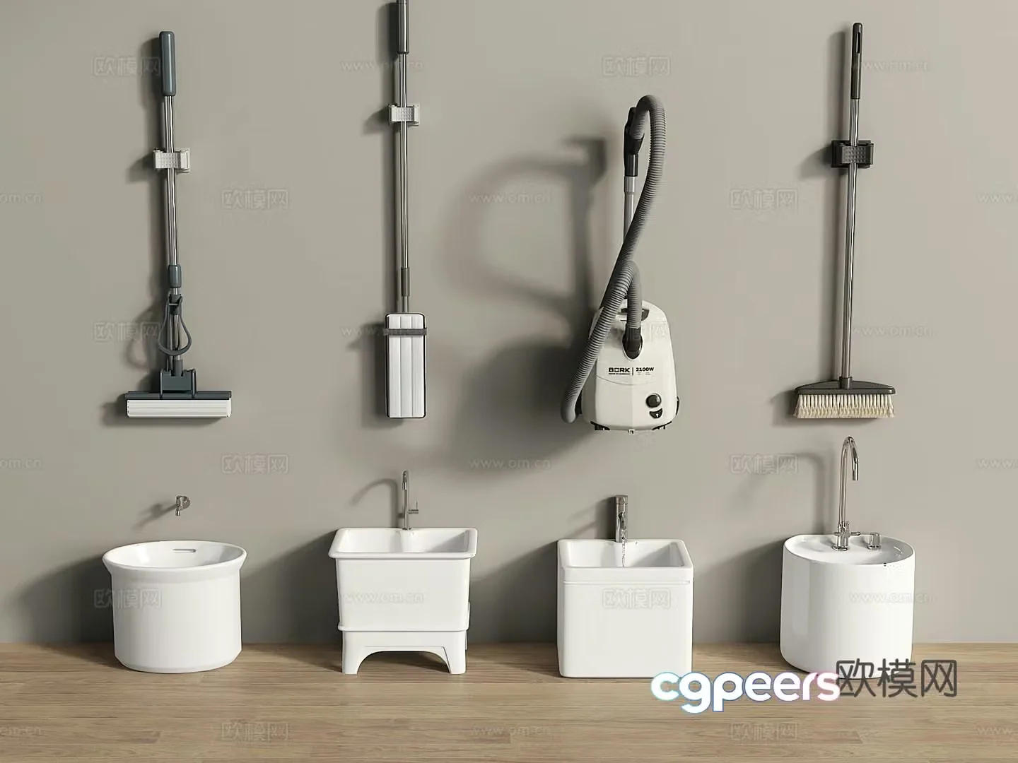 Modern mop pool mop pool mop vacuum cleaner 3d model