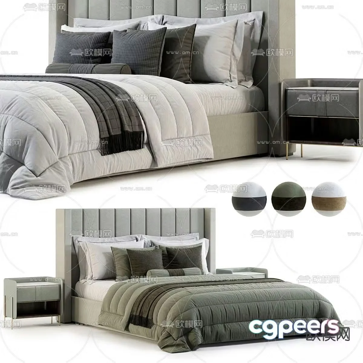 RH double bed 3d model
