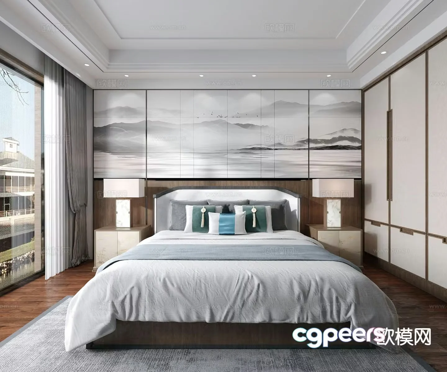 New Chinese style bedroom master bedroom 3d model