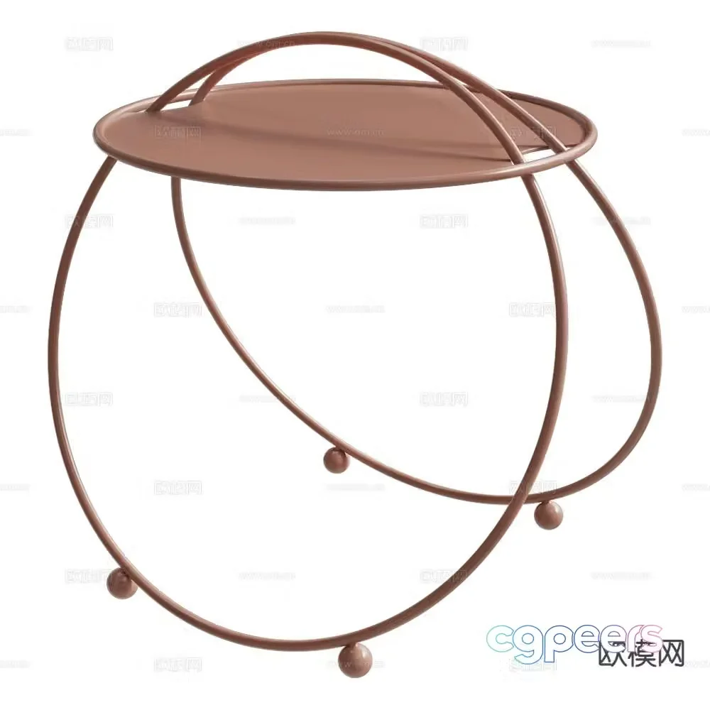 Castil round table side table moving side table 3d model