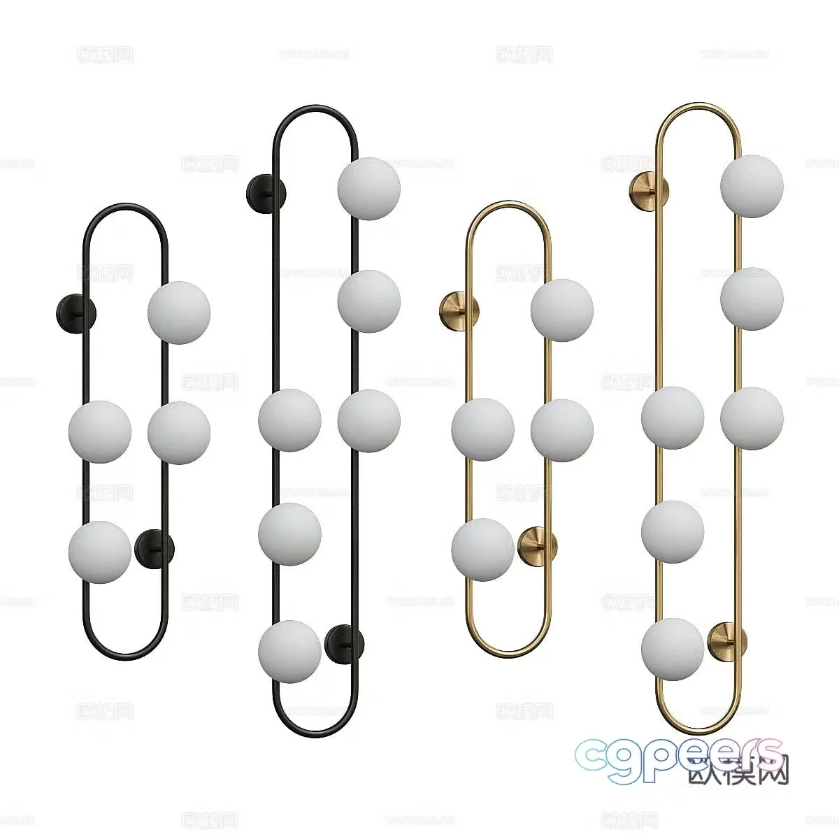 Modern light luxury metal decorative wall lamp 3d model