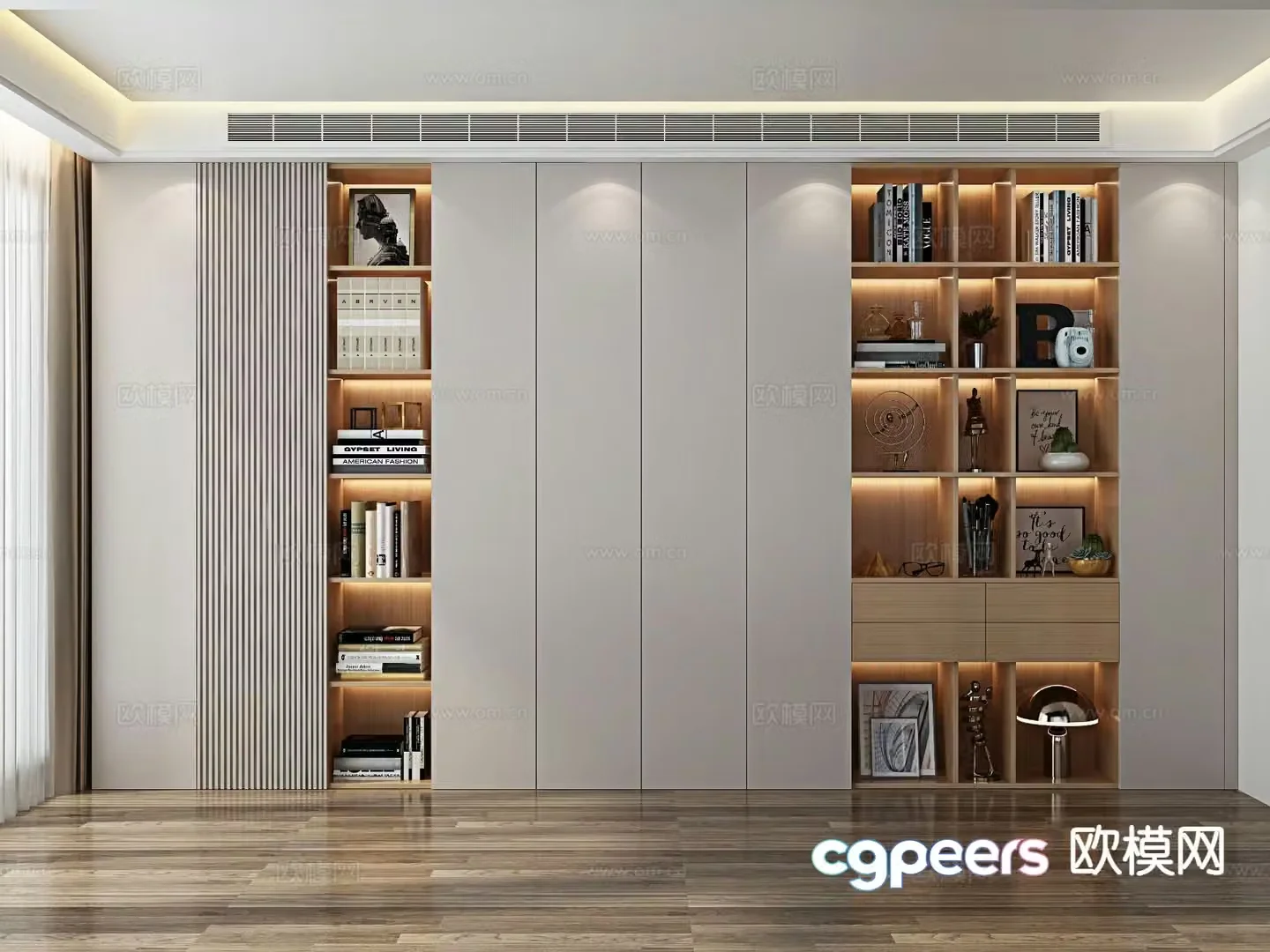 Modern bookcase 3d model