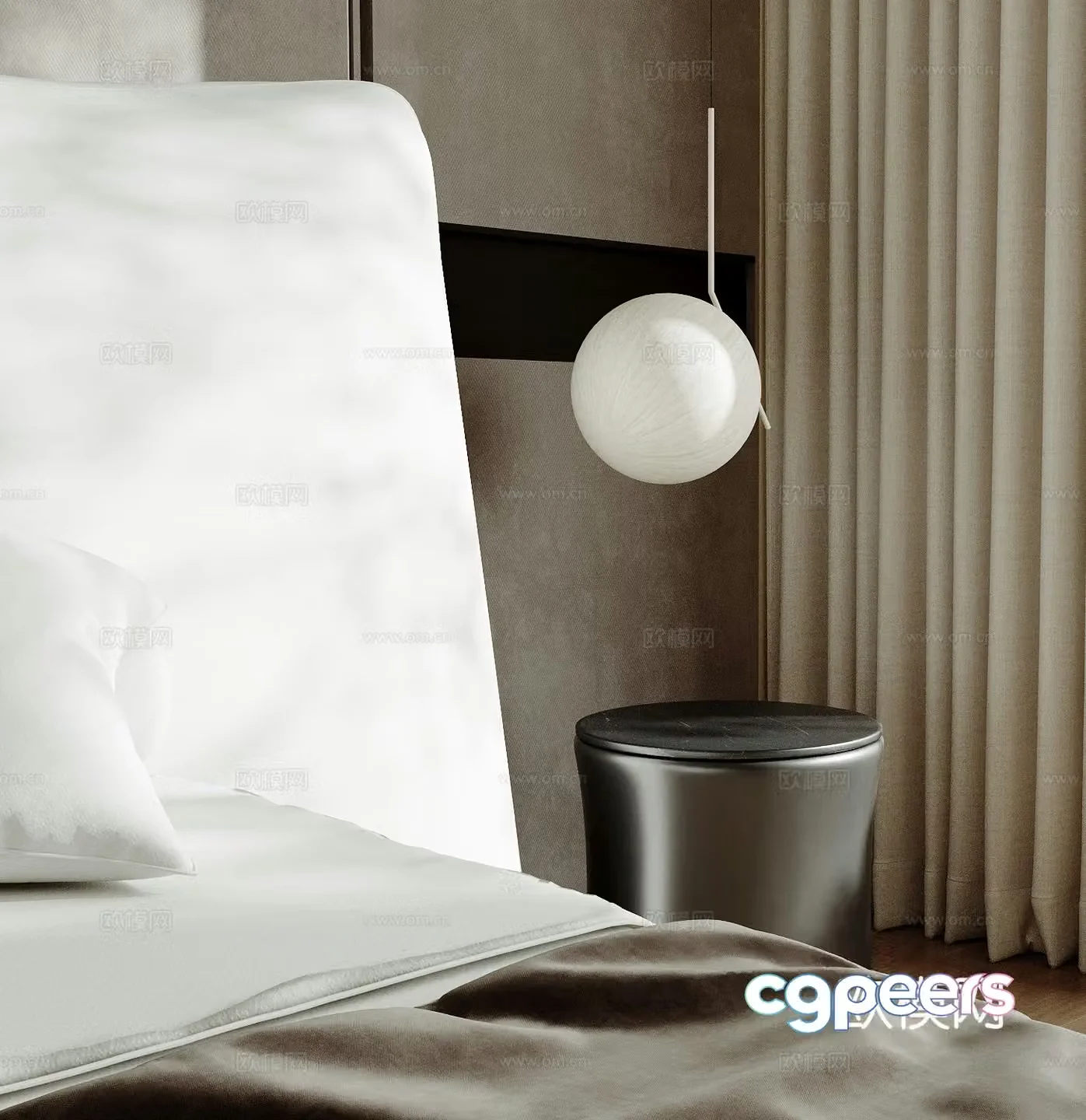 Modern bedside chandelier 3d model