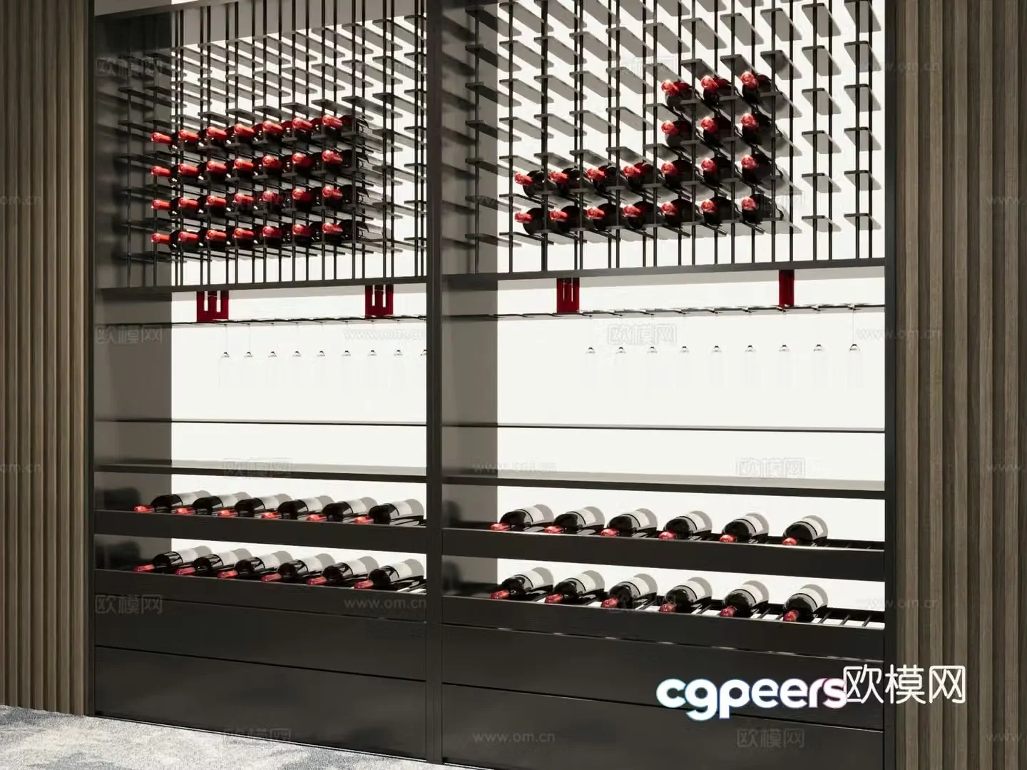 Modern simple wine cabinet red wine cabinet constant temperature wine cabinet room temperature wine cabinet 3D model