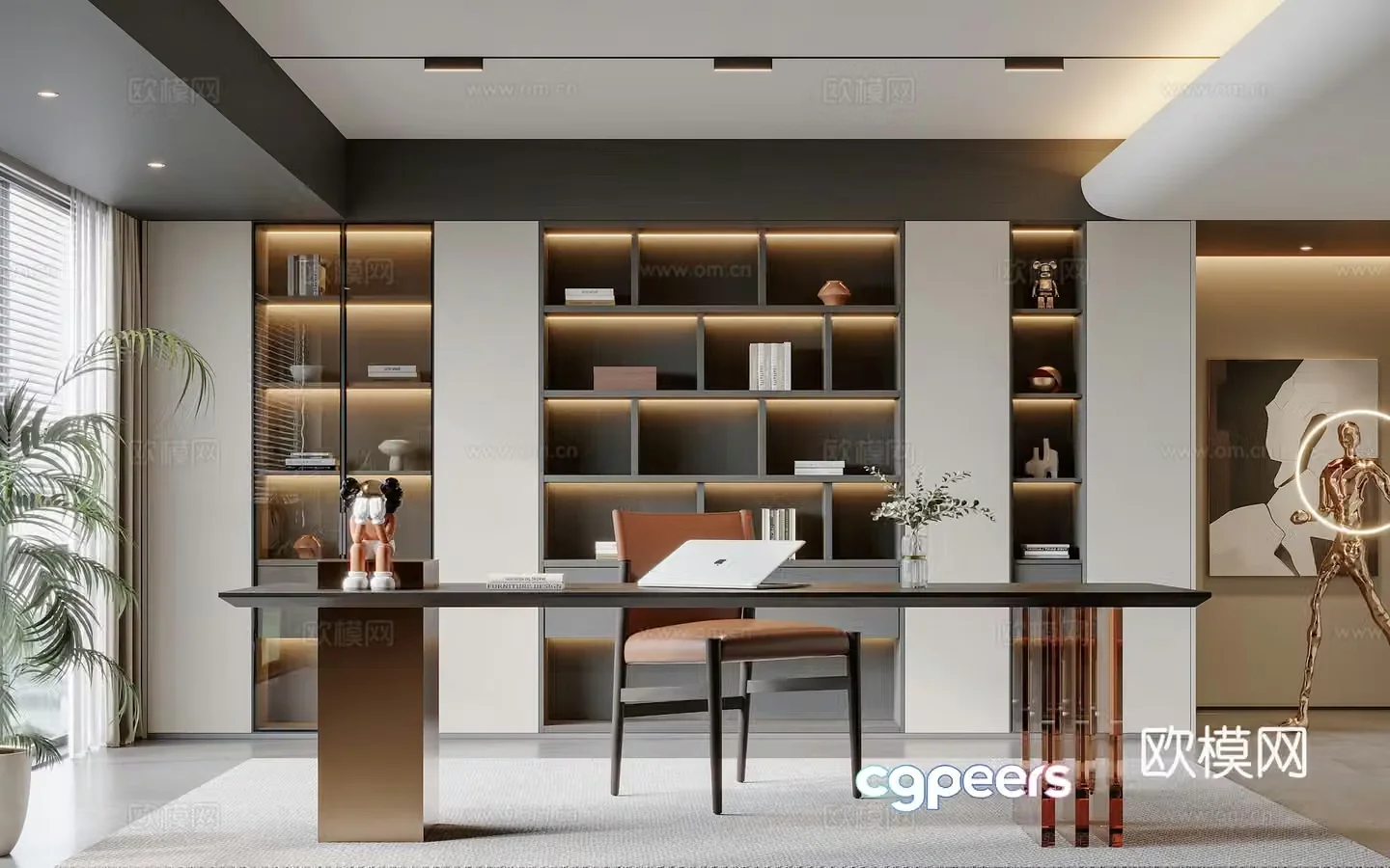 Modern home study 3d model