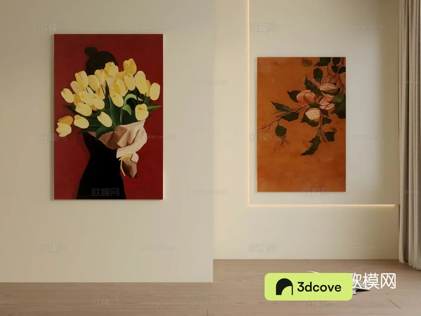 Retro borderless hanging painting