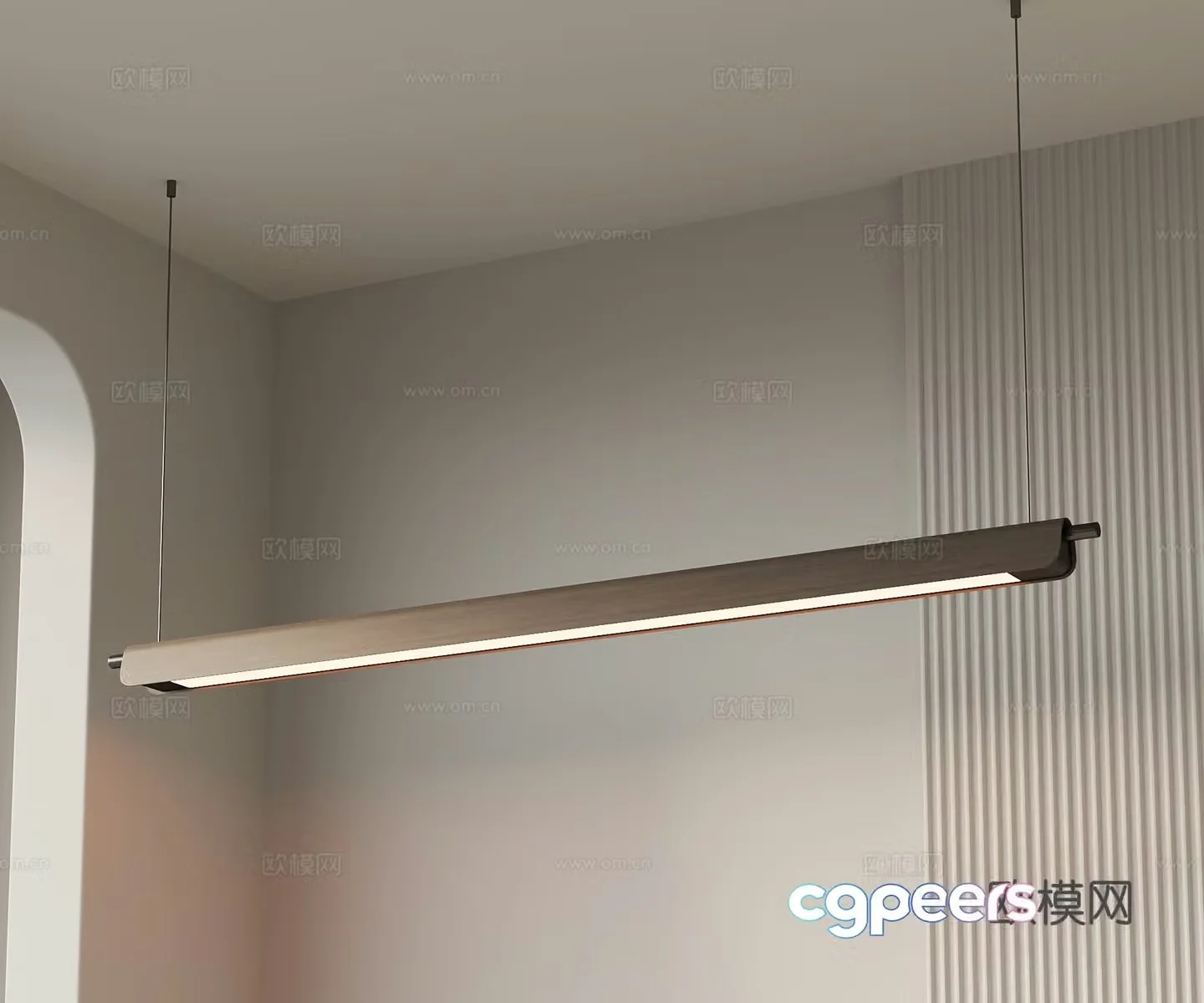 Modern Italian Chandelier Long Strip Chandelier 3D Model