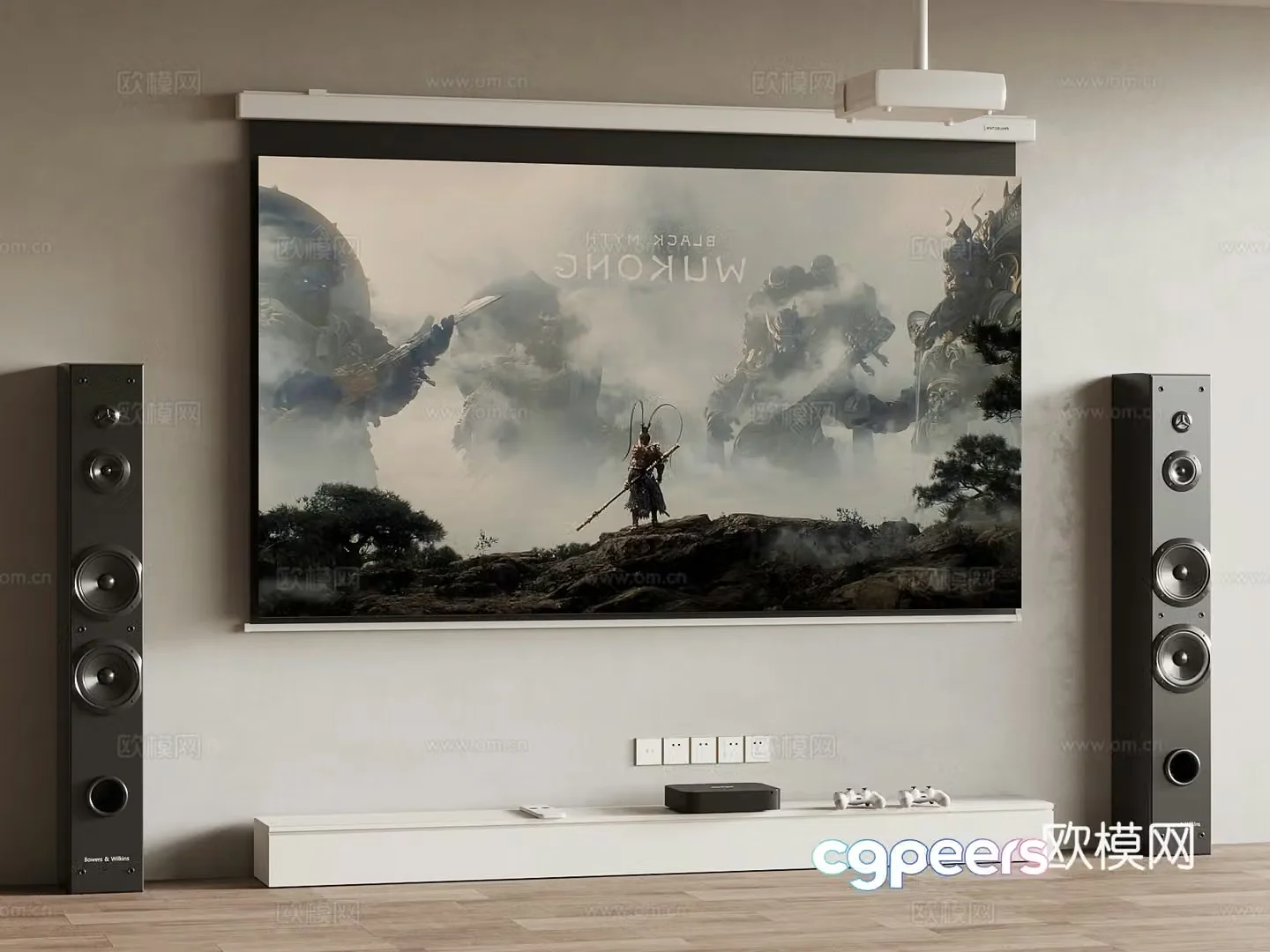 Modern audio curtain gamepad 3d model