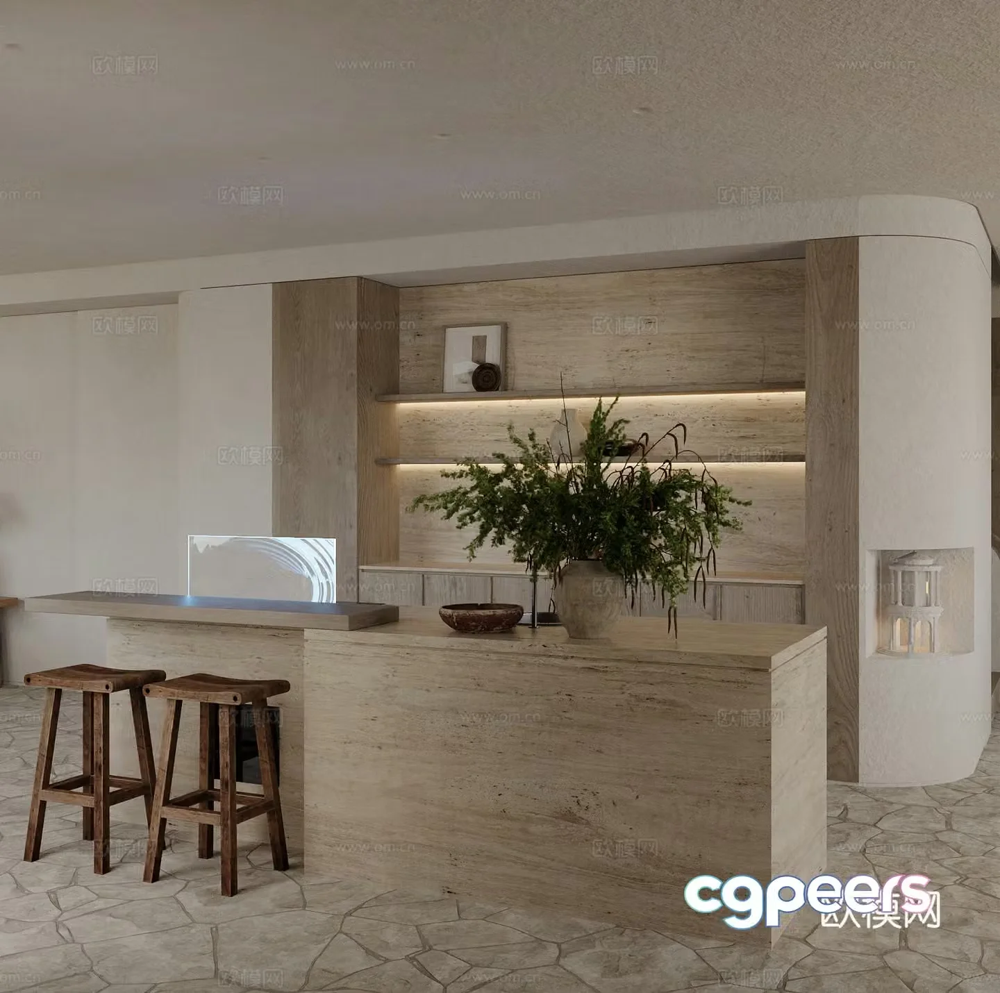 Modern restaurant 3d model