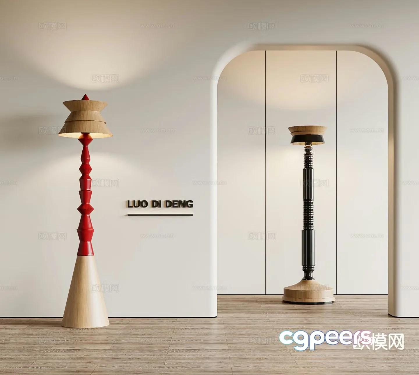 Medieval style floor lamp 3d model