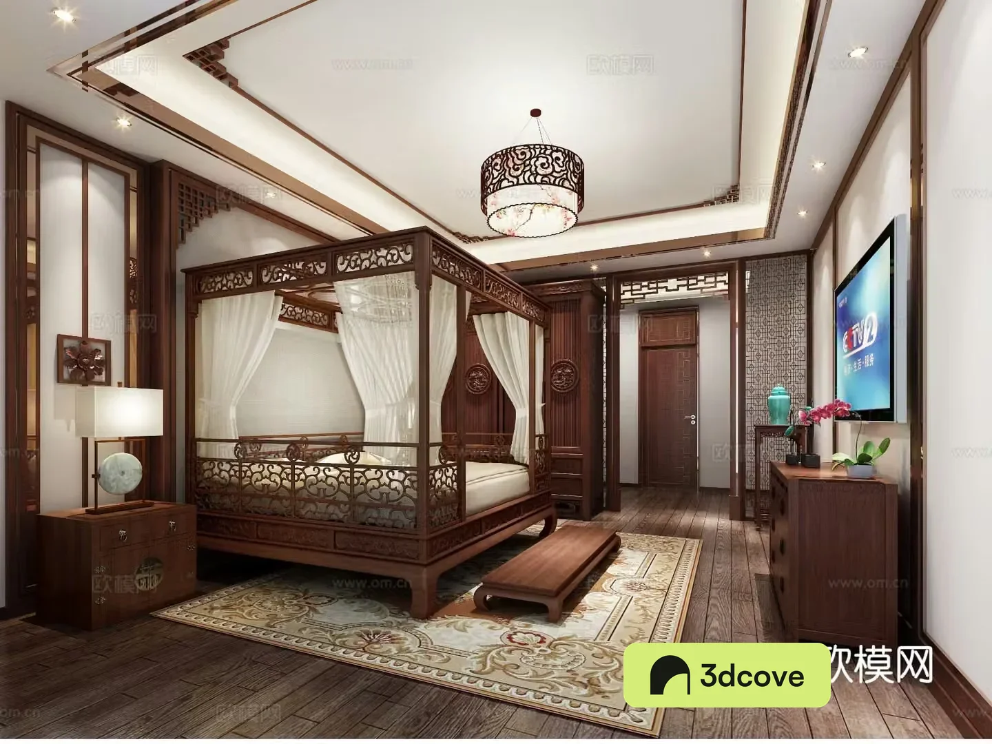 Chinese style bedroom master bedroom
