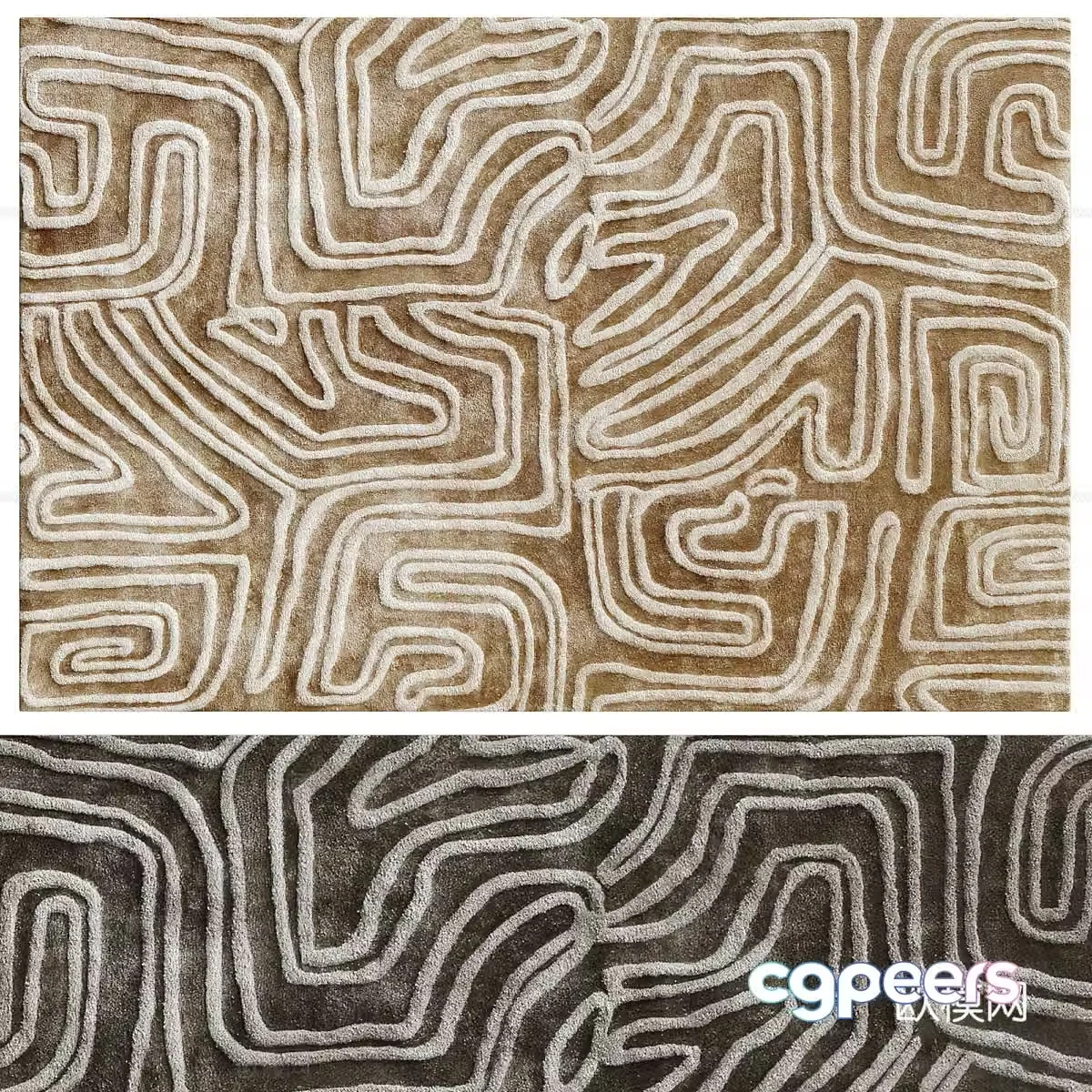 Modern Italian wool fabric carpet 3d model