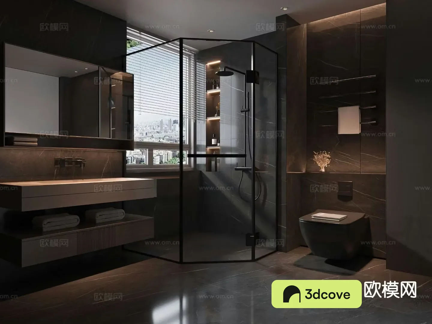 Dark style bathroom