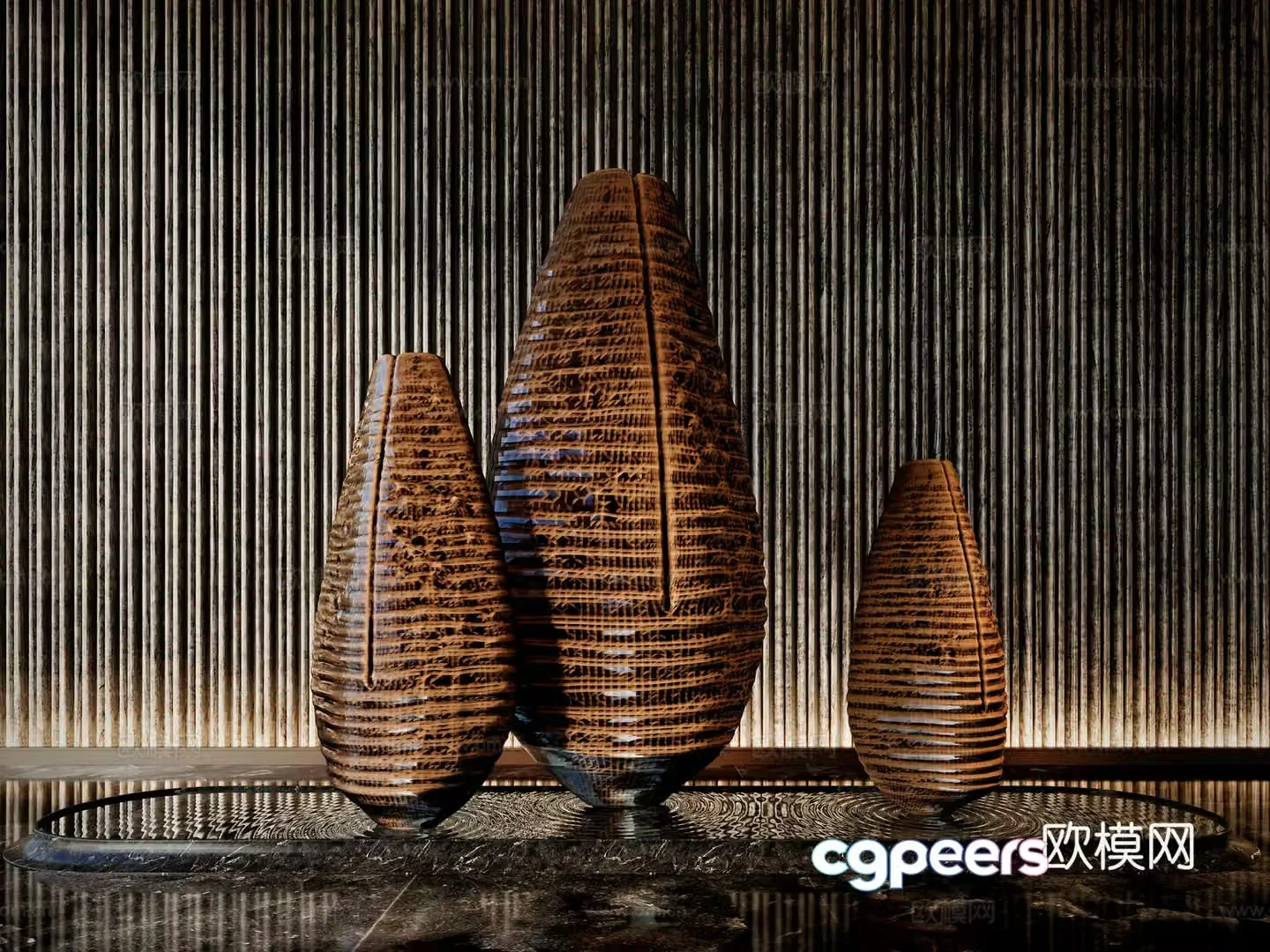 Modern landscape sculpture 3d model