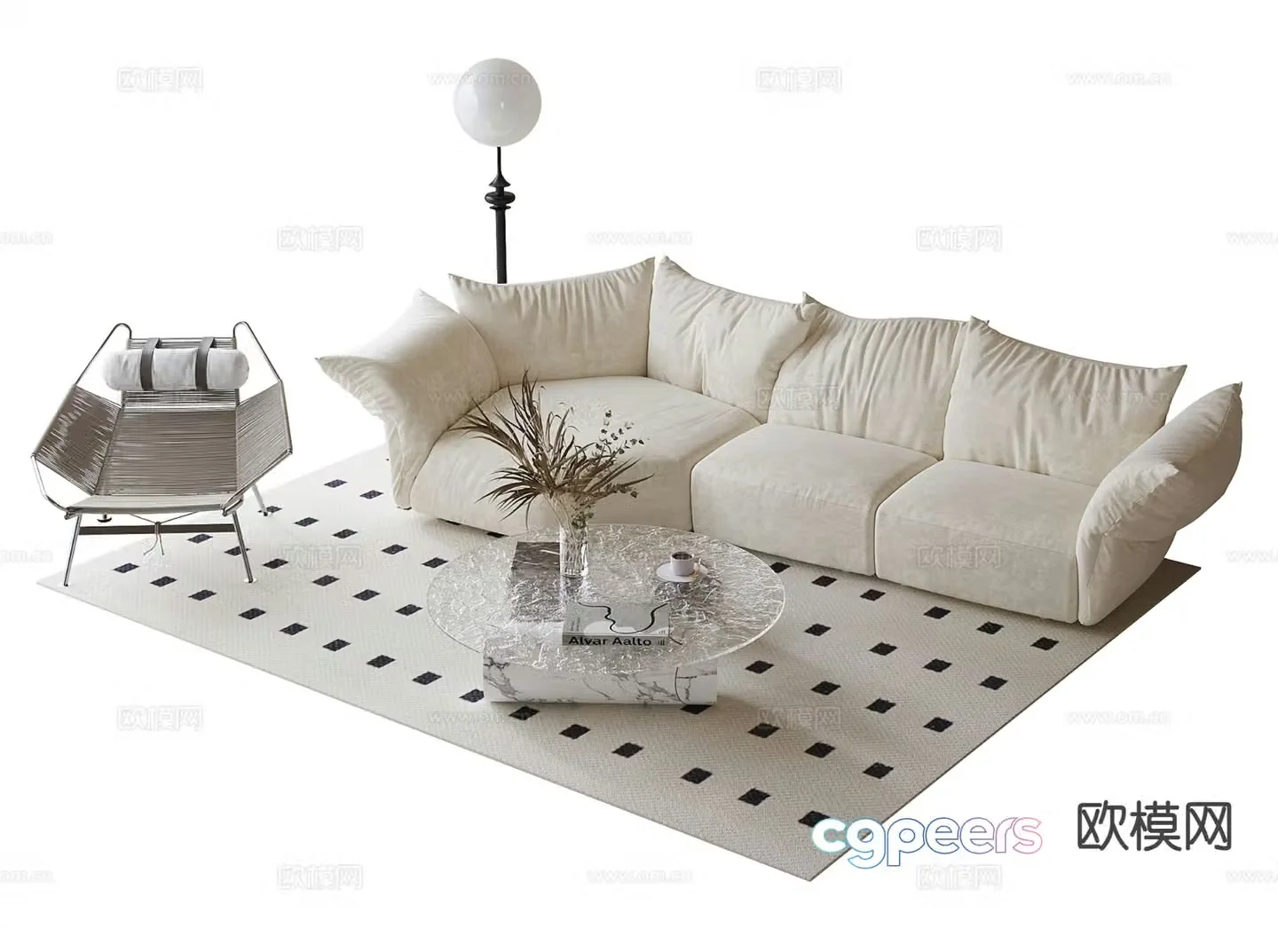 Modern modular sofa 3d model