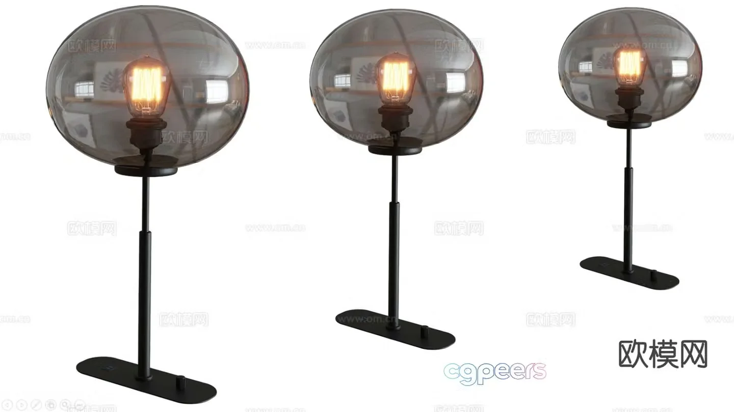 Glass table lamp 3d model